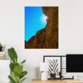 Zonuitbarsting door de Mojave Canyon-muren Poster (Thuiskantoor)