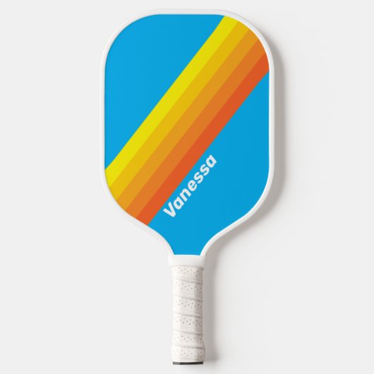 Zonuitbarsting Zee Strepen met Naam Pickleball Paddle (Voorkant)