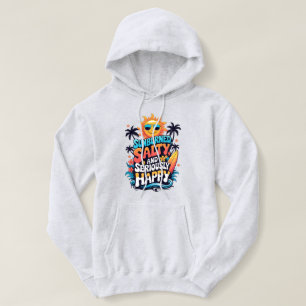 Zonverbrand Zout en Gelukkig - Retro Beach Vibes Hoodie