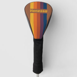 Zonverbrande Kleuren Pin Gestreept met Naam Golfheadcover