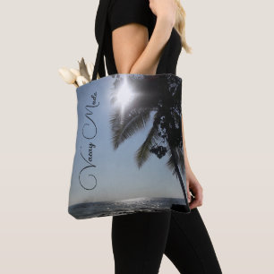 Zonverlichte Palm Tree Ocean Persoonlijke Vacay Mo Tote Bag
