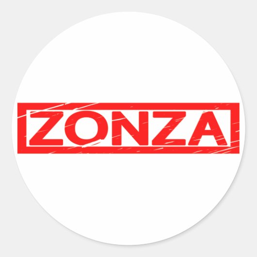 Zonza Stamp Ronde Sticker (Voorkant)