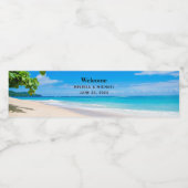 Zonzand en Surf Tropical Beach Bruiloft Waterfles Etiket (Enkel label)