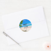 Zonzand en Surf Tropical Beach Candle Business Ronde Sticker (Envelop)
