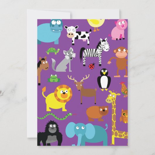 Zoo 2e verjaardag van uitnodigingen voor de 2-jari (Achterkant)