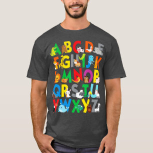 Zoo Animal Alphabet Shirt ABCs leren voor jongens 