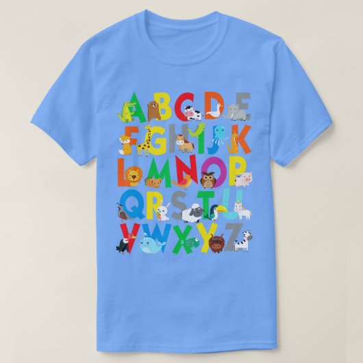 Zoo Animal Alphabet Shirt ABCs leren voor jongens  (Design voorkant)