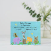 Zoo Animal Baby shower Invitation Kaart (Staand voorkant)