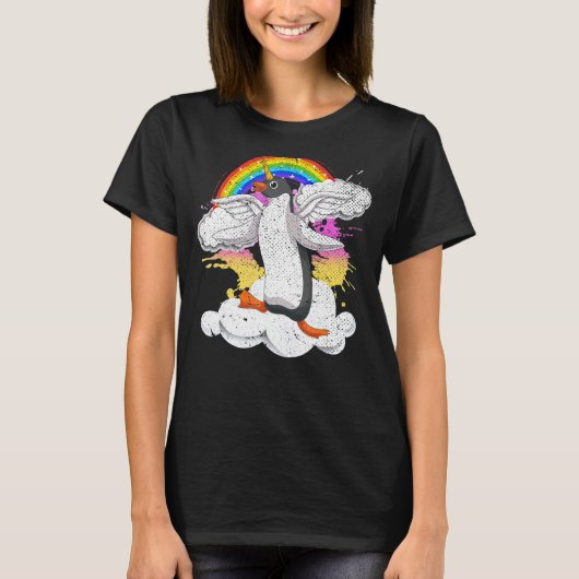 Zoo Animal Bird Penguincorporn Rainbow Magical Pen T-shirt (Voorkant)