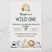 Zoo Animal Birthday Invitation Flyer (Voorkant)