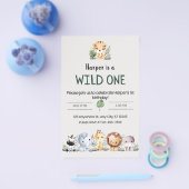 Zoo Animal Birthday Invitation Flyer (Enkel)
