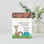 Zoo Animal Birthday Invitation Kaart (Staand voorkant)