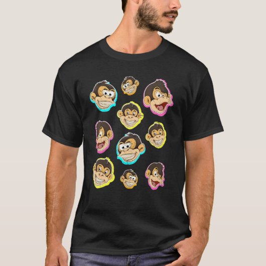 Zoo Animal  Chimpanzee Cute Monkey T-shirt (Voorkant)