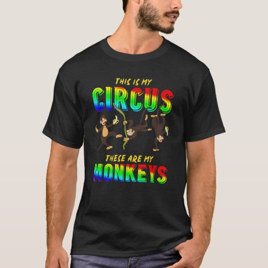 Zoo Animal Dit is mijn circus. Dit zijn mijn apen T-shirt (Voorkant)