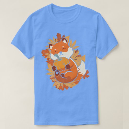 Zoo Animal for Autumn Falling Leaves Forest Animal T-shirt (Design voorkant)