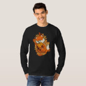 Zoo Animal Fox Autumn Falling Leaves Forest Animal T-shirt (Voorkant volledig)
