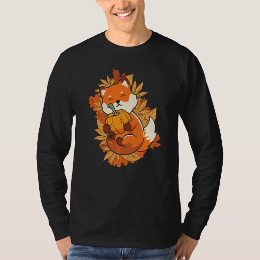Zoo Animal Fox Autumn Falling Leaves Forest Animal T-shirt (Voorkant)