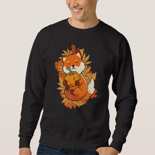 Zoo Animal Fox Autumn Falling Leaves Forest Animal Trui (Voorkant)