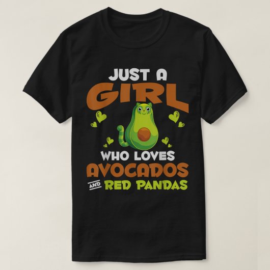 Zoo Animal, gewoon een meisje dat van Avocados en  T-shirt (Design voorkant)
