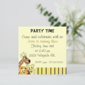 Zoo Animal Party Invitation Kaart (Staand voorkant)