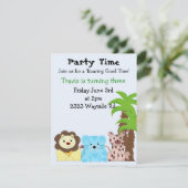 Zoo Animal Party Invitation Kaart (Staand voorkant)