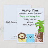 Zoo Animal Party Invitation Kaart (Voorkant / Achterkant)