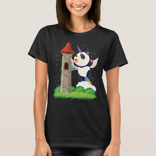 Zoo Animal Rainbow Pandacorn Magical Fairytale Uni T-shirt (Voorkant)