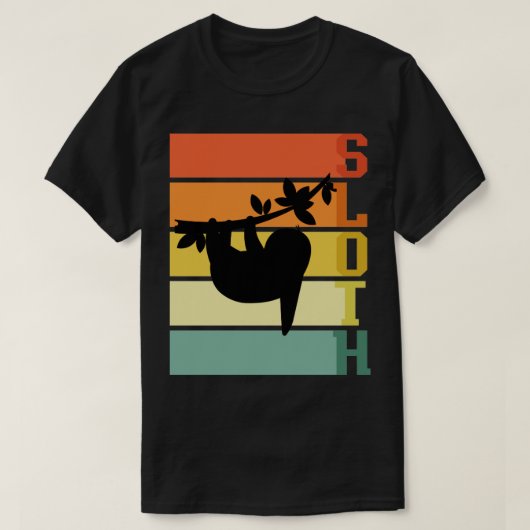 Zoo Animal Retro Hanging Sloth T-shirt (Design voorkant)