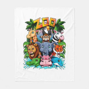 Zoo Animal Shirt Kinder Jongens Meisjes Docentensc Fleece Deken