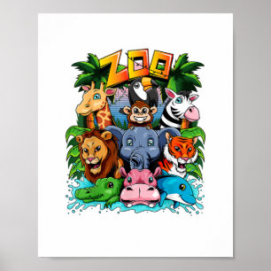 Zoo Animal Shirt Kinder Jongens Meisjes Docentensc Poster