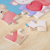 Zoo Animal Valentine's Day Custom Kid Puzzle Legpuzzel (Zijkant)