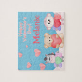 Zoo Animal Valentine's Day Custom Kid Puzzle Legpuzzel (Verticaal)