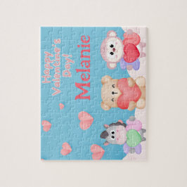 Zoo Animal Valentine's Day Custom Kid Puzzle Legpuzzel