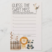 Zoo Animals Baby shower Guess Sweet Mess spel Flyer (Voorkant)