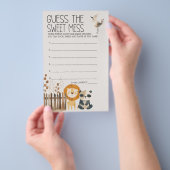 Zoo Animals Baby shower Guess Sweet Mess spel Flyer (Hand)