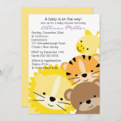 Zoo Animals Baby shower Invitation Kaart (Voorkant / Achterkant)