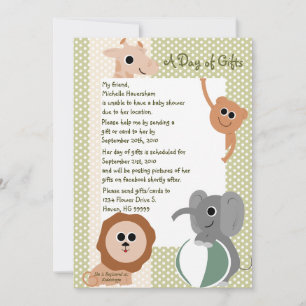 Zoo Animals Baby shower Invitation Kaart