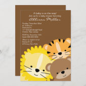 Zoo Animals Baby shower Invitation Kaart (Voorkant / Achterkant)