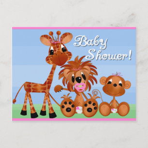 Zoo Animals Baby shower Kaarten