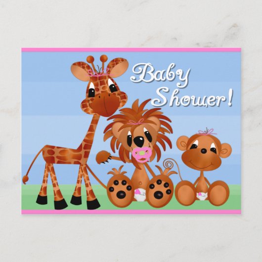 Zoo Animals Baby shower Kaarten (Voorkant)