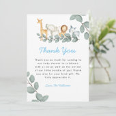 Zoo Animals Boy Baby shower Hartelijk dank Bedankkaart (Staand voorkant)