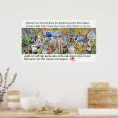 Zoo Animals Childrens Wall Art Poster Print (Keuken)