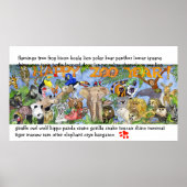 Zoo Animals Childrens Wall Art Poster Print (Voorkant)