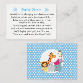 Zoo Animals Cute Baby shower Display Shower Informatiekaartje (Voorkant / Achterkant)