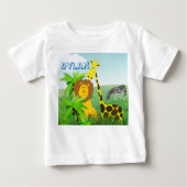 Zoo Animals Giraffe Lion Zebra Baby T-Shirt (Voorkant)
