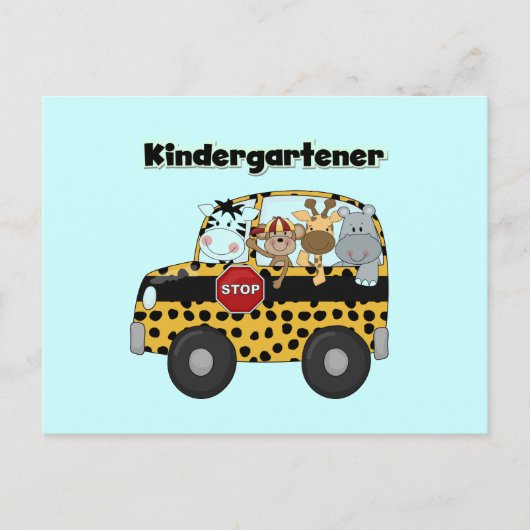 Zoo Animals Kindergartner Briefkaart (Voorkant)