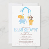Zoo Animals Mobile Baby shower nodigt uit Kaart (Voorkant)
