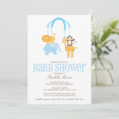 Zoo Animals Mobile Baby shower nodigt uit Kaart (Staand voorkant)