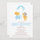 Zoo Animals Mobile Baby shower nodigt uit Kaart (Voorkant / Achterkant)