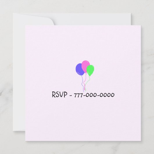 Zoo Animals Party Invitation Kaart (Achterkant)